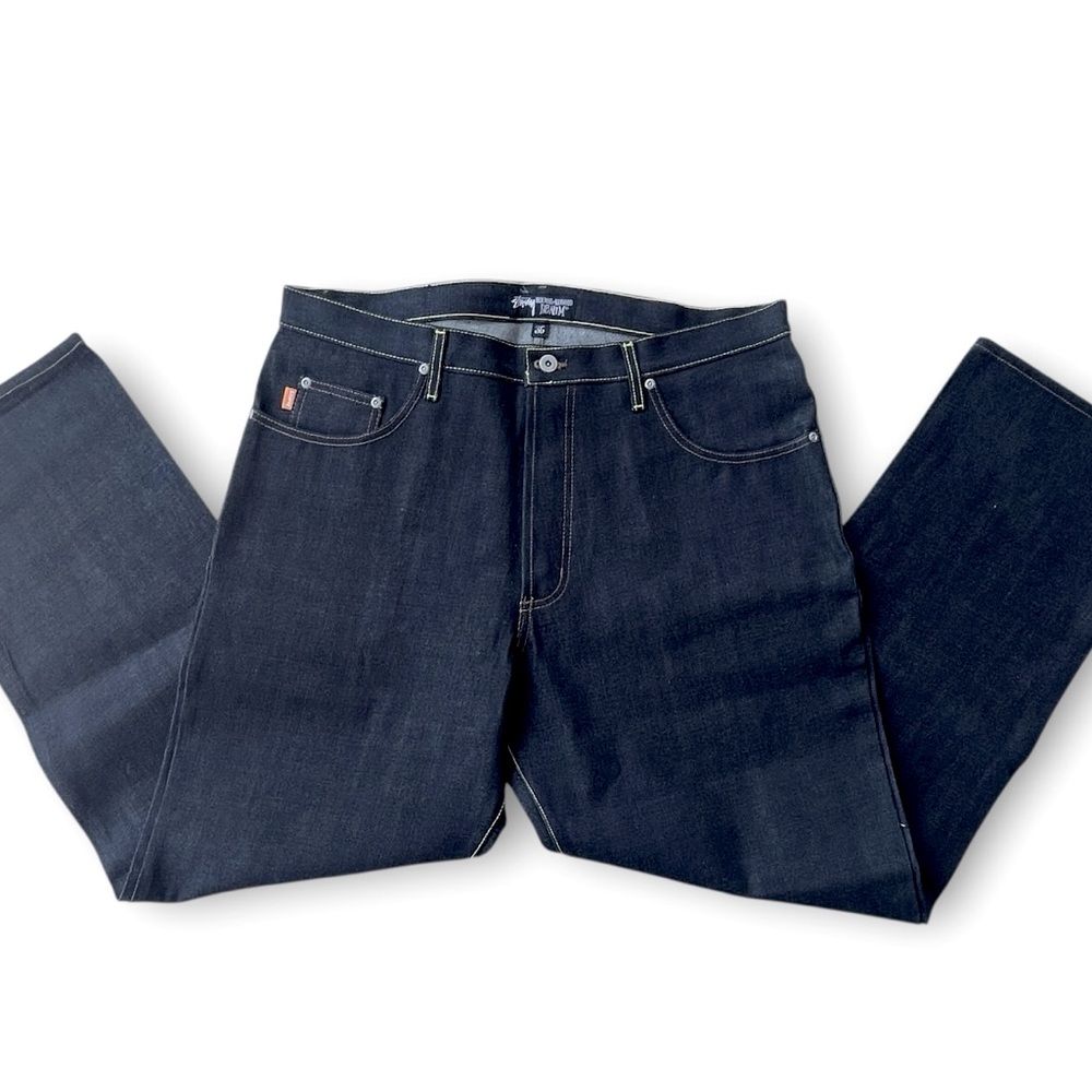 Stussy Japan Rough and Rugged Jeans Mens 36 32 Blue Denim Straight Made USA NWOT